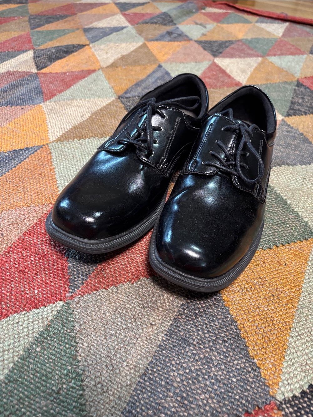 Nunn Bush Shiny Black Leather Lace-Up Oxfords Men’s Size 10.5